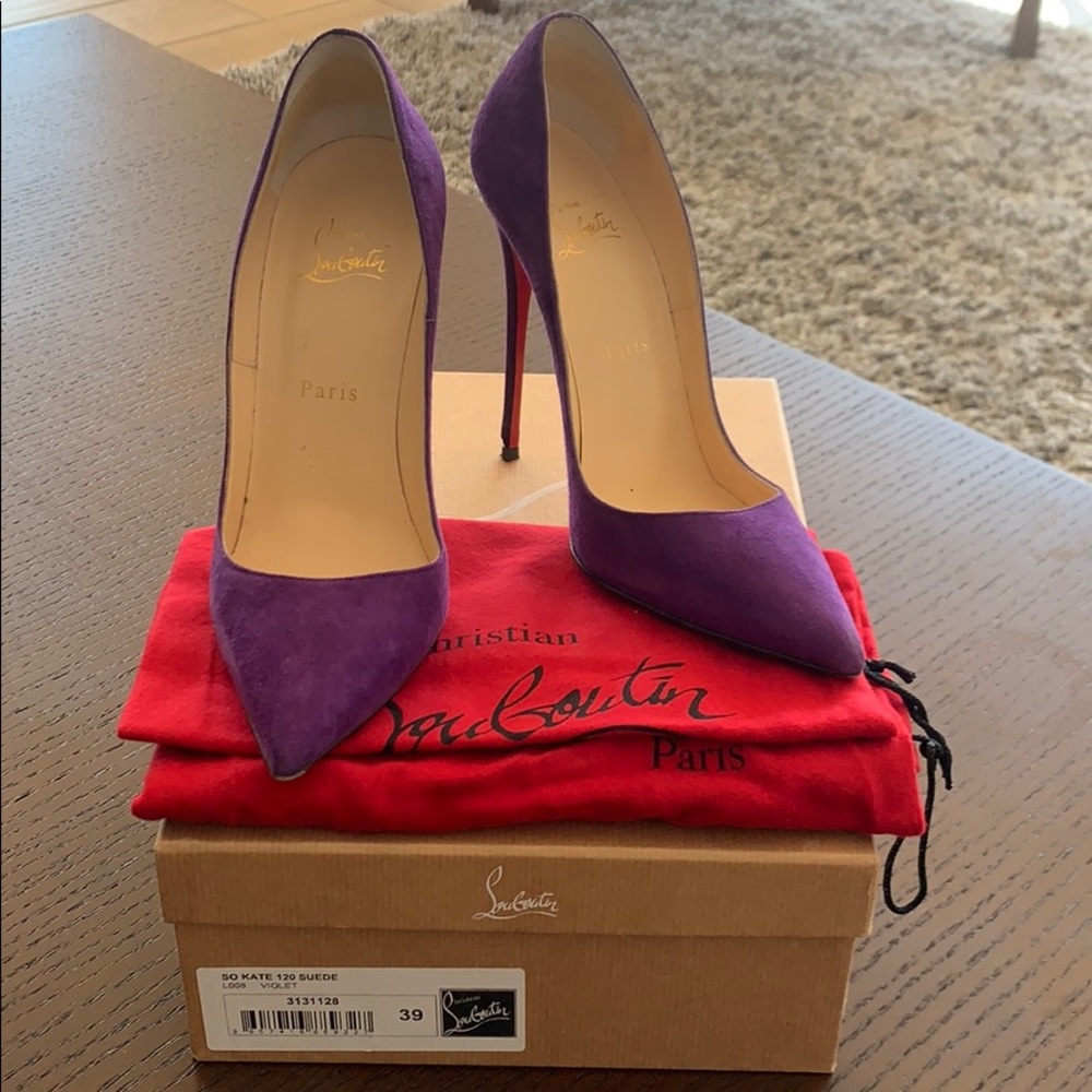 Christian Louboutin So Kate Purple Suede size 39